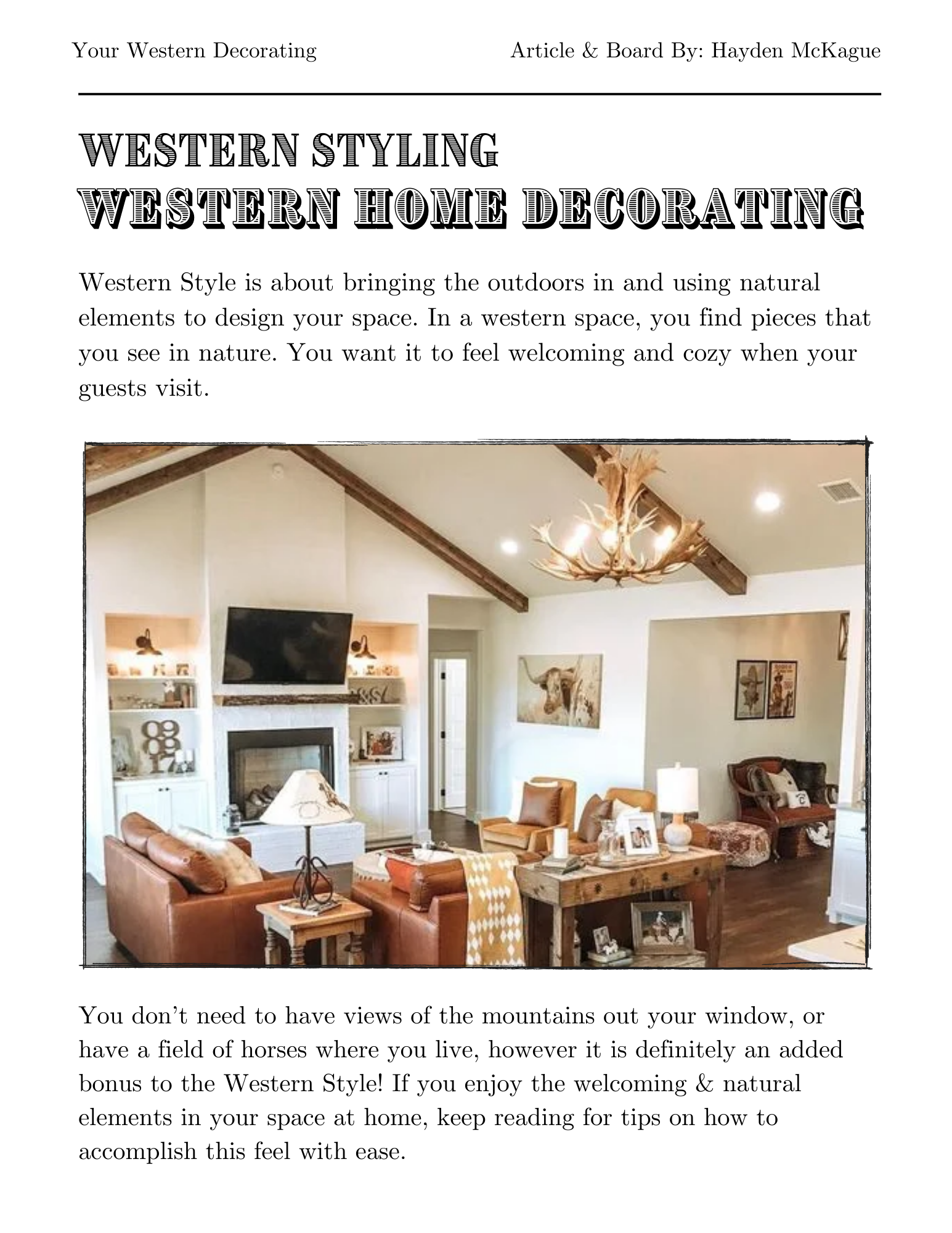 Western Decorating Page 1