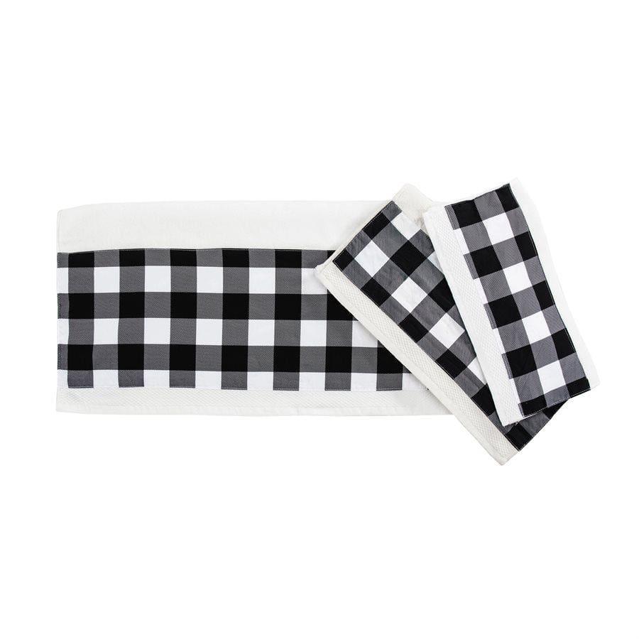 Black and White Buffalo Check Tea Towel and Dish Cloth Set - Backroad  Boulevard