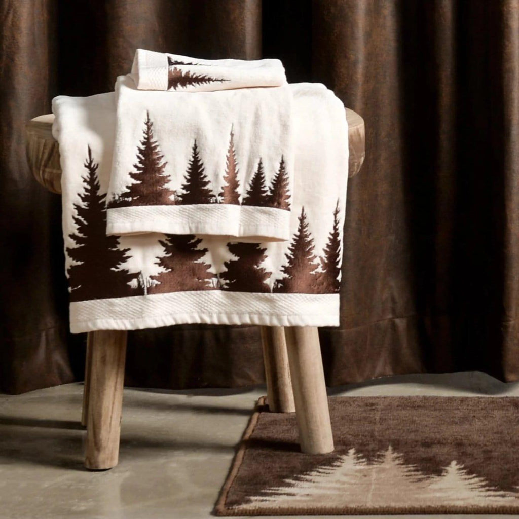 HiEnd Accents Forest Pines Plaid Mocha Towel Set