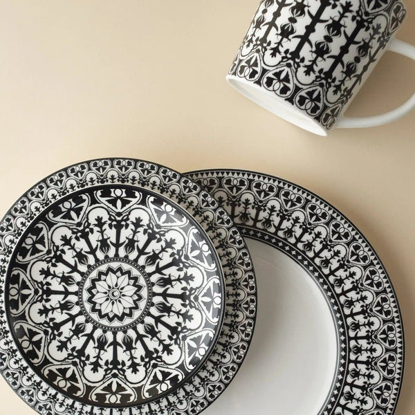 Matriarch Black & White Porcelain Salad Plate