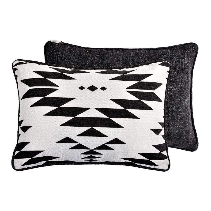 Black Chevron Stripes Boho Designs soutwestern goth Throw Pillow