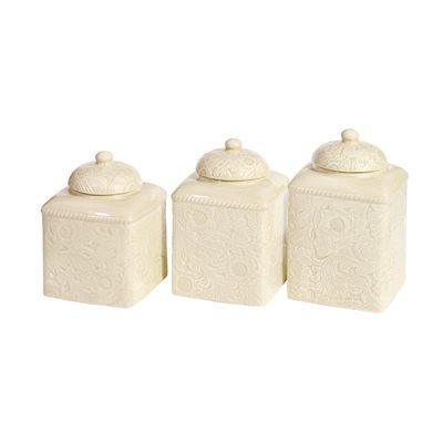 HiEnd Accents Savannah Canister Set - Cream