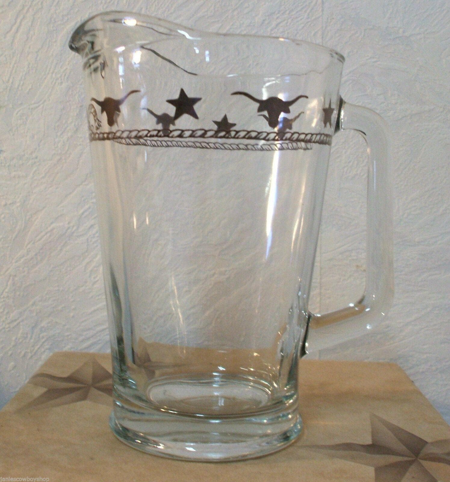Stars And Longhorns Glass Pitcher Pitchers Your Western Decor