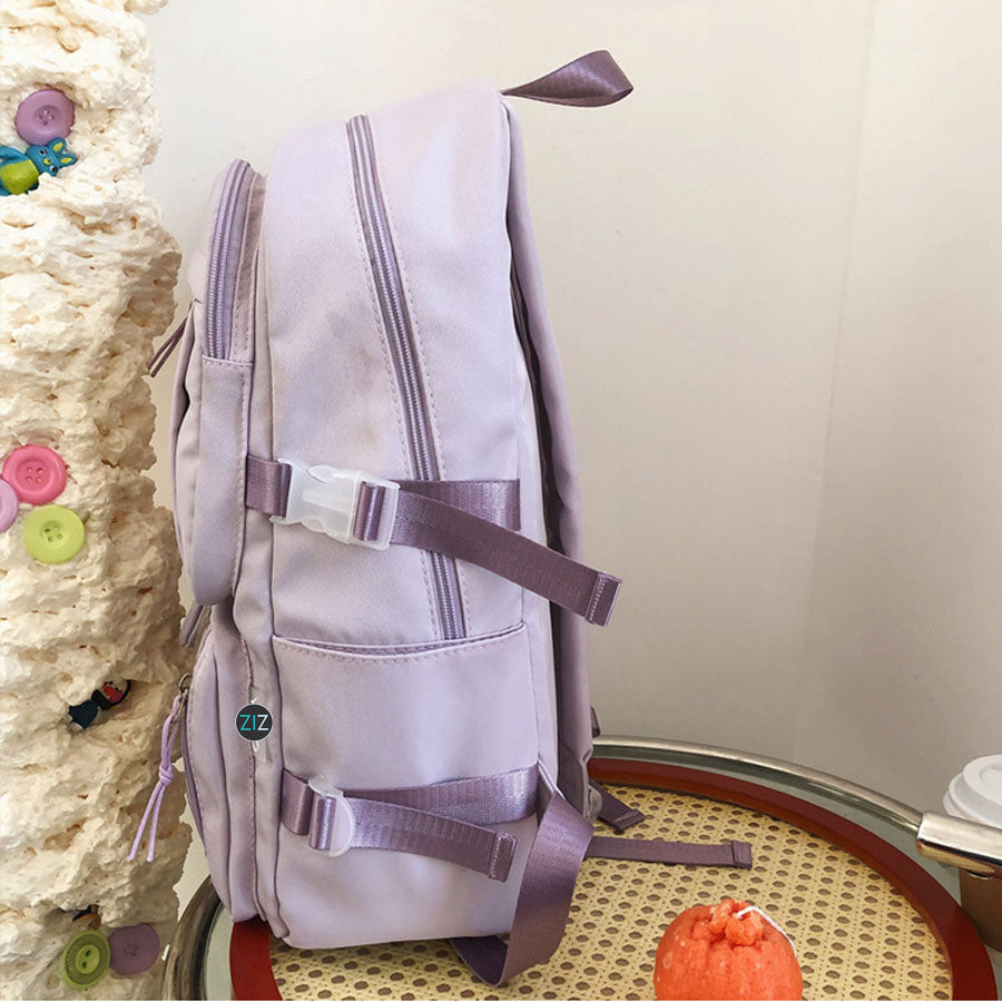 Balo dễ thương Nữ đi học du lịch dạo phố đi làm, chống sốc, chống nước - Purple Quadruple Box Big Pack - ZiZoou Store - Streetwear