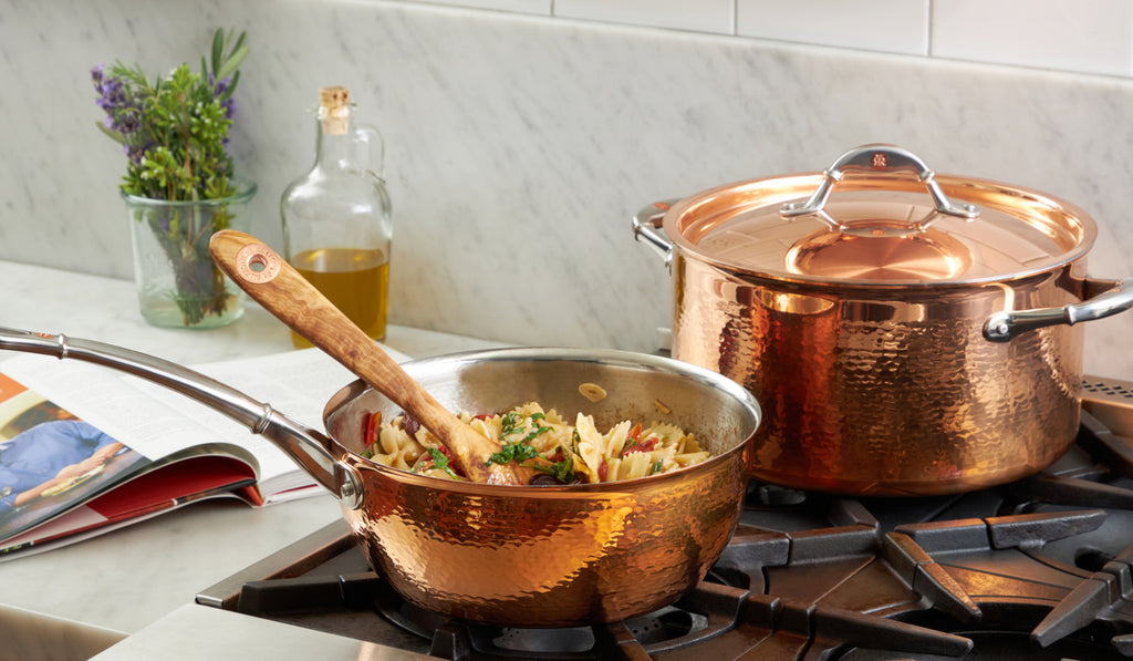 Ruffoni Symphonia Cupra Chef Pan and Soupot in a contemporary kitchen
