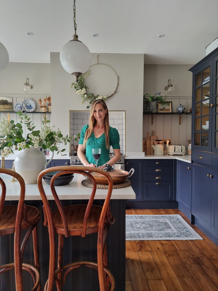 Elle Hervin in her modern rustic kitchen