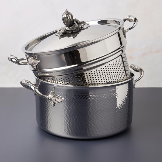 All-Clad Stainless Steel Stockpot with Pasta & Steamer Inserts, 8 qt.