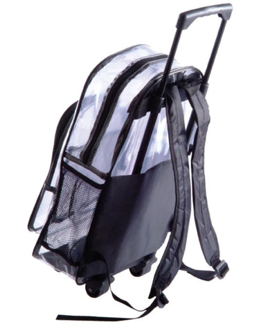 clear backpack with wheels