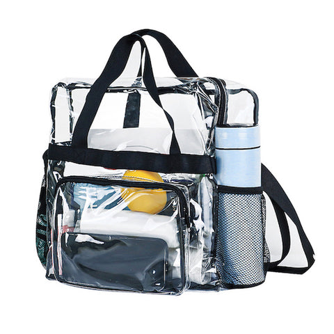 Zodaca Clear Mini Backpack with Front Pocket and Tie Dye Straps,  Transparent Backpack for Concerts, Sporting Events (9 x 5 x 11 In)