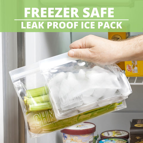 Clear Lunch Box Large (CH-1240) with FREE Small Reusable Leak Proof Ice Bag