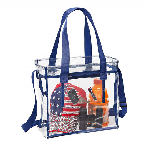 2 Pack Stadium Approved Clear Tote Bags, 12x6x12 Large Plastic Beach Bags  with Handles - Walmart.com
