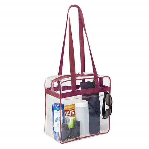 12 x 12 Large Clear Thin Plastic Tote Bags - 24 Pc.