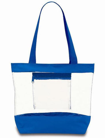 clear tote bag blue