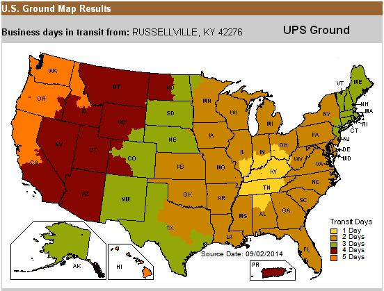 UPS Service Map