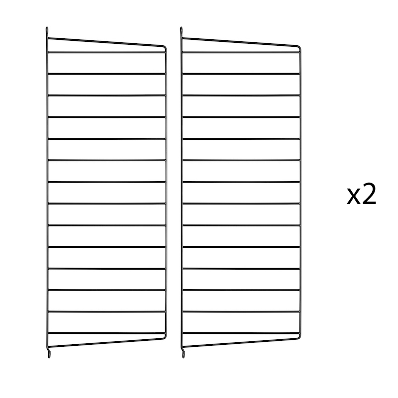 Lot de 2 montants muraux noirs 75x30