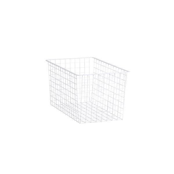 Panier fil Larg 35cm systeme sol 53,5cm de Prof. Hteur 285mm Blanc