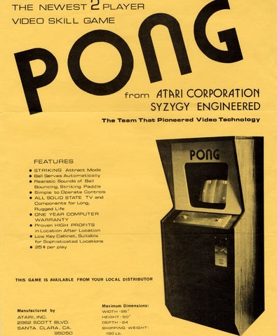 Pong video arcade machine