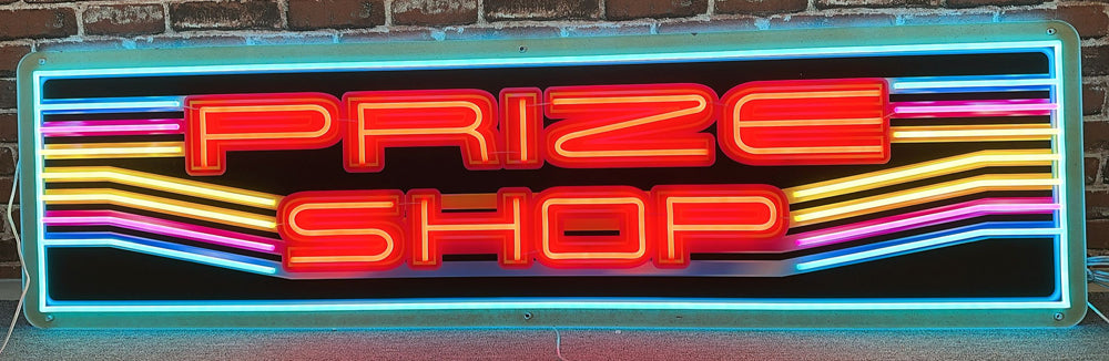 Prize Shop neon style LED sign