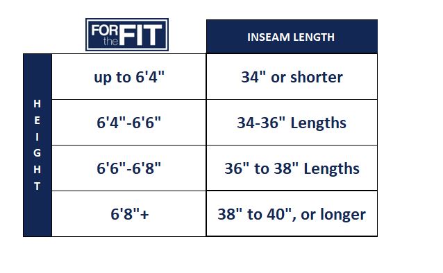 Tall Men's Size Chart for Tall Men's Pants and Tall Mens Jeans _guide to determine the correct length for you