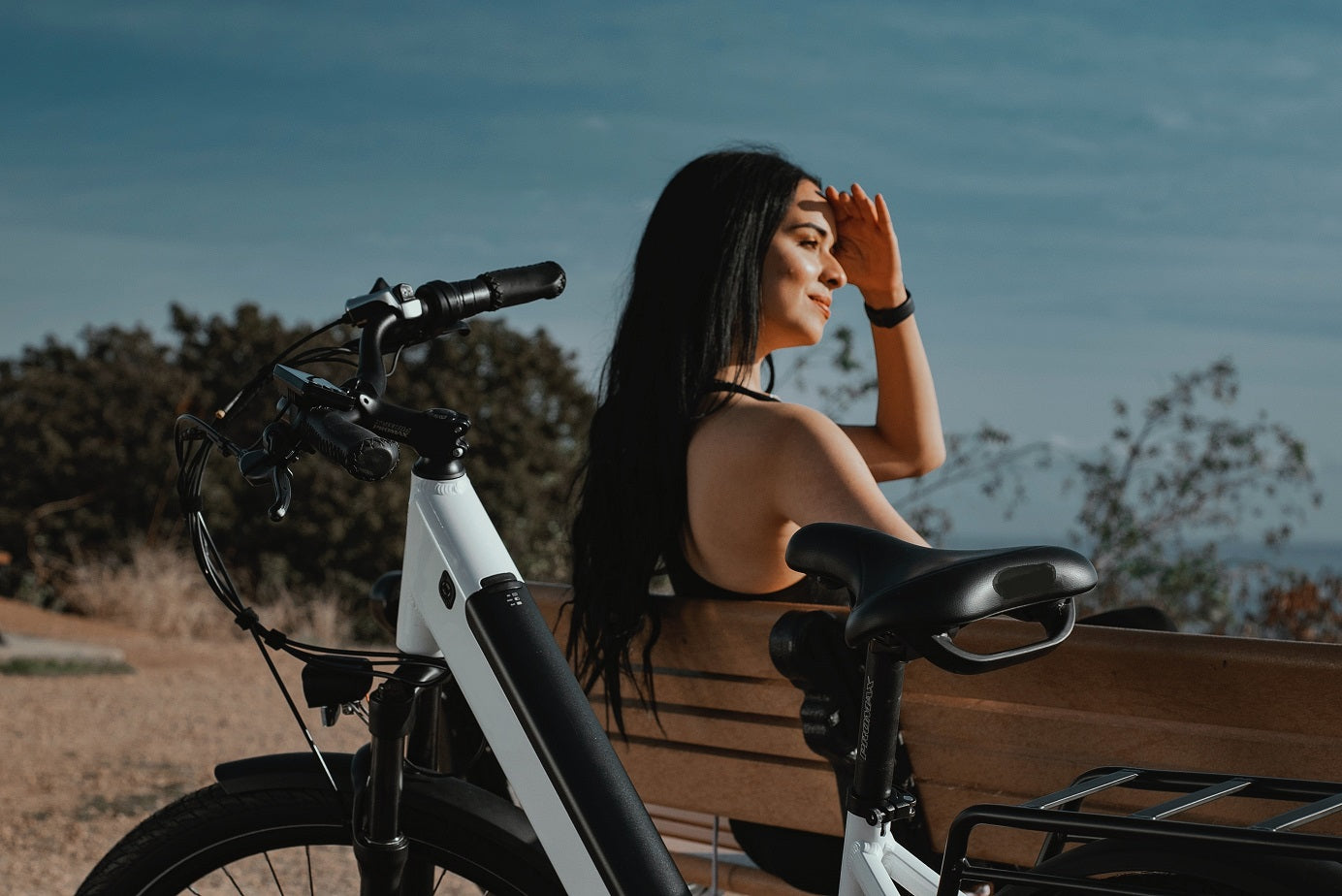 woman with an ebike