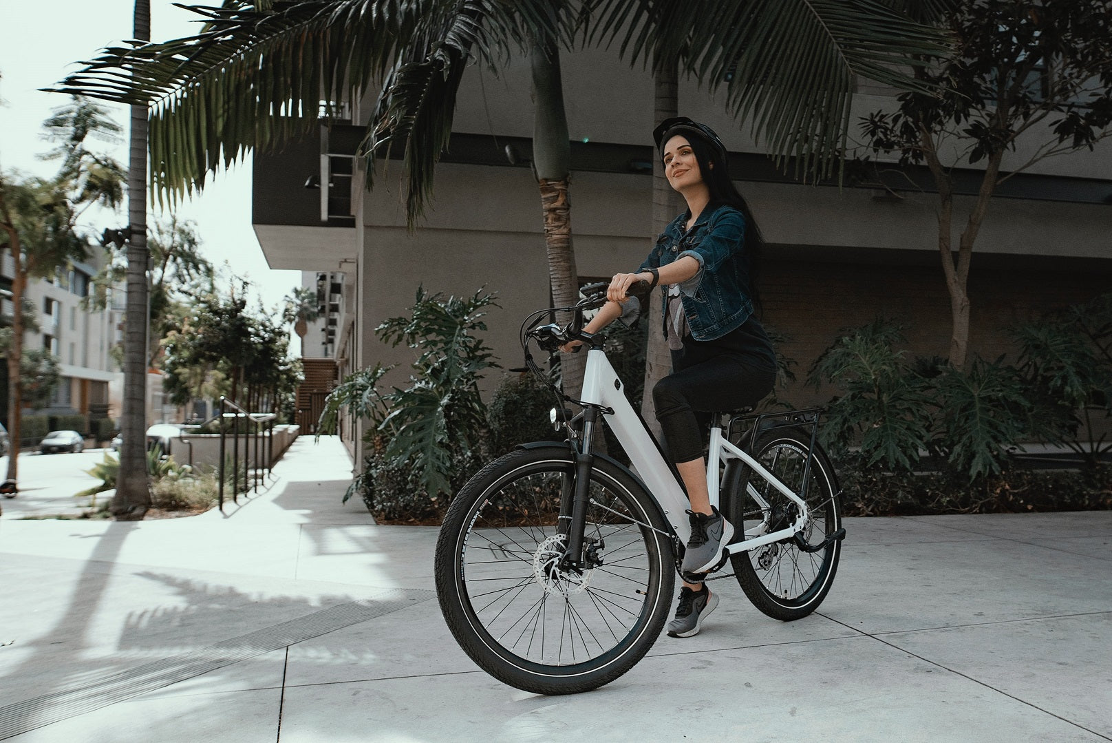 Woman riding at ebike
