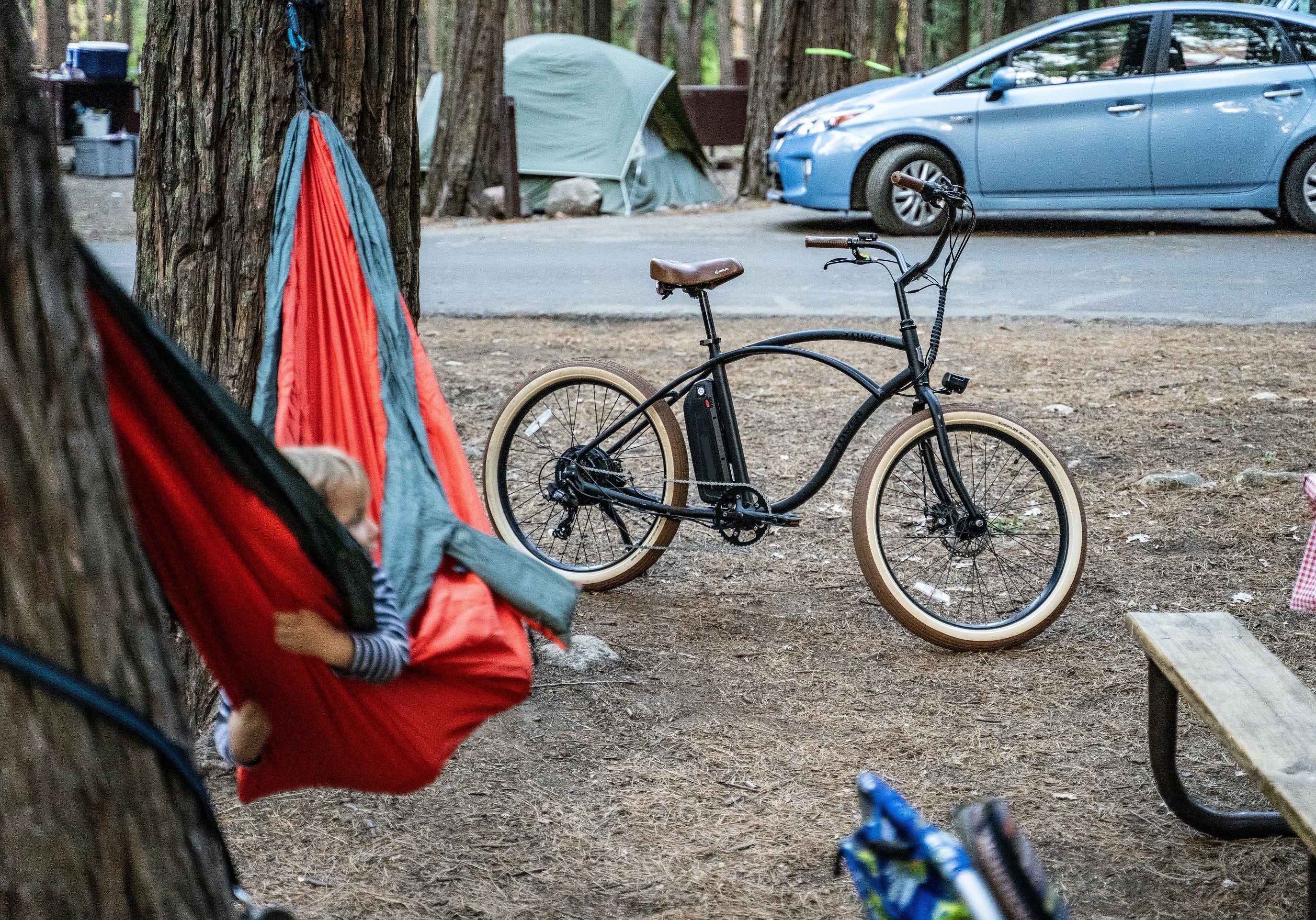 ebike on campsite