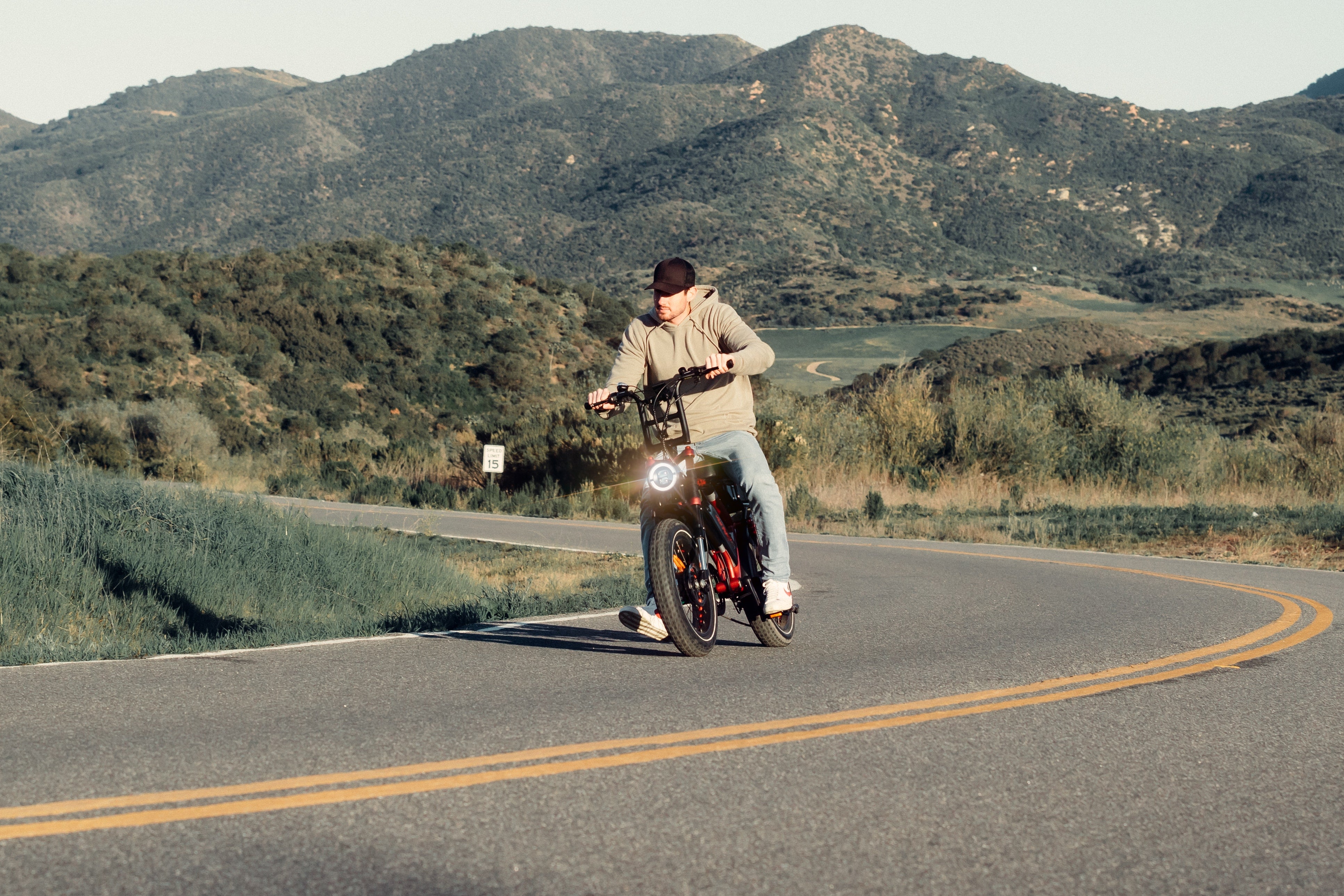 man riding an ebike