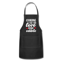 Cooking Is Love Made Edible Adjustable Apron - black