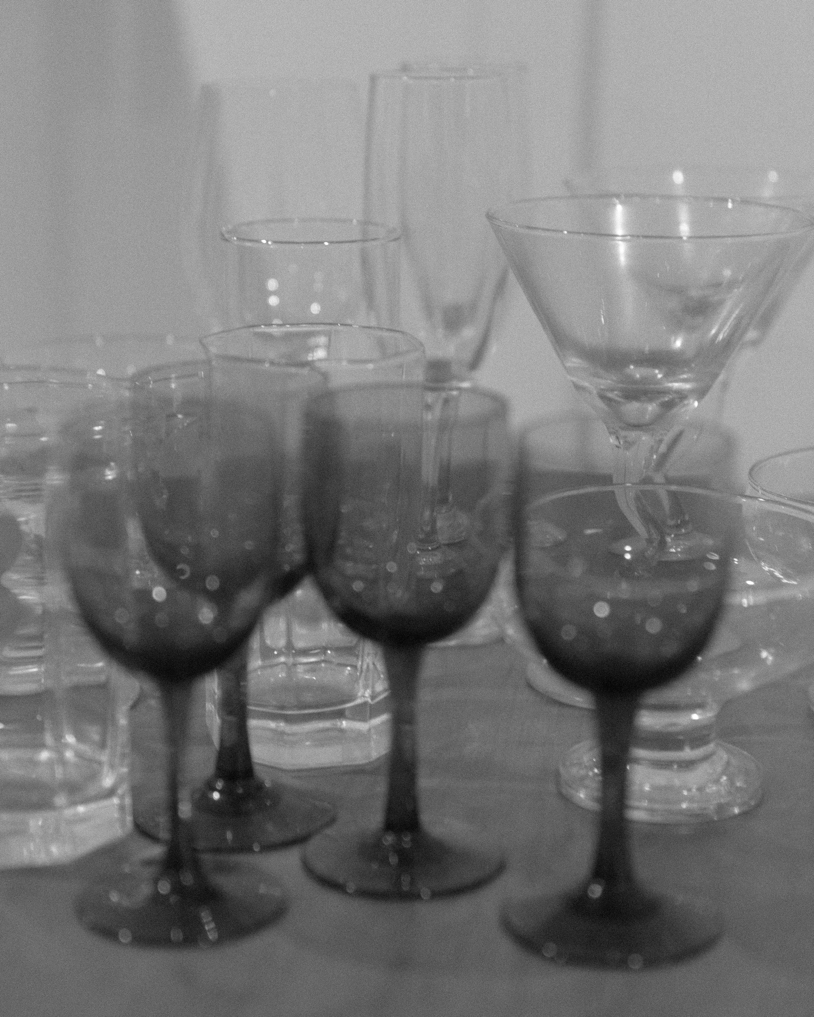 Vtg Charcoal Smoky Gray Glass Goblets or Heavy Wine Glasses