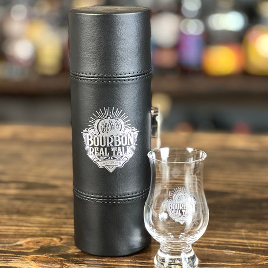 Bourbon Real Talk™ 6oz Tasting Glass Carrier WITH GLASSES