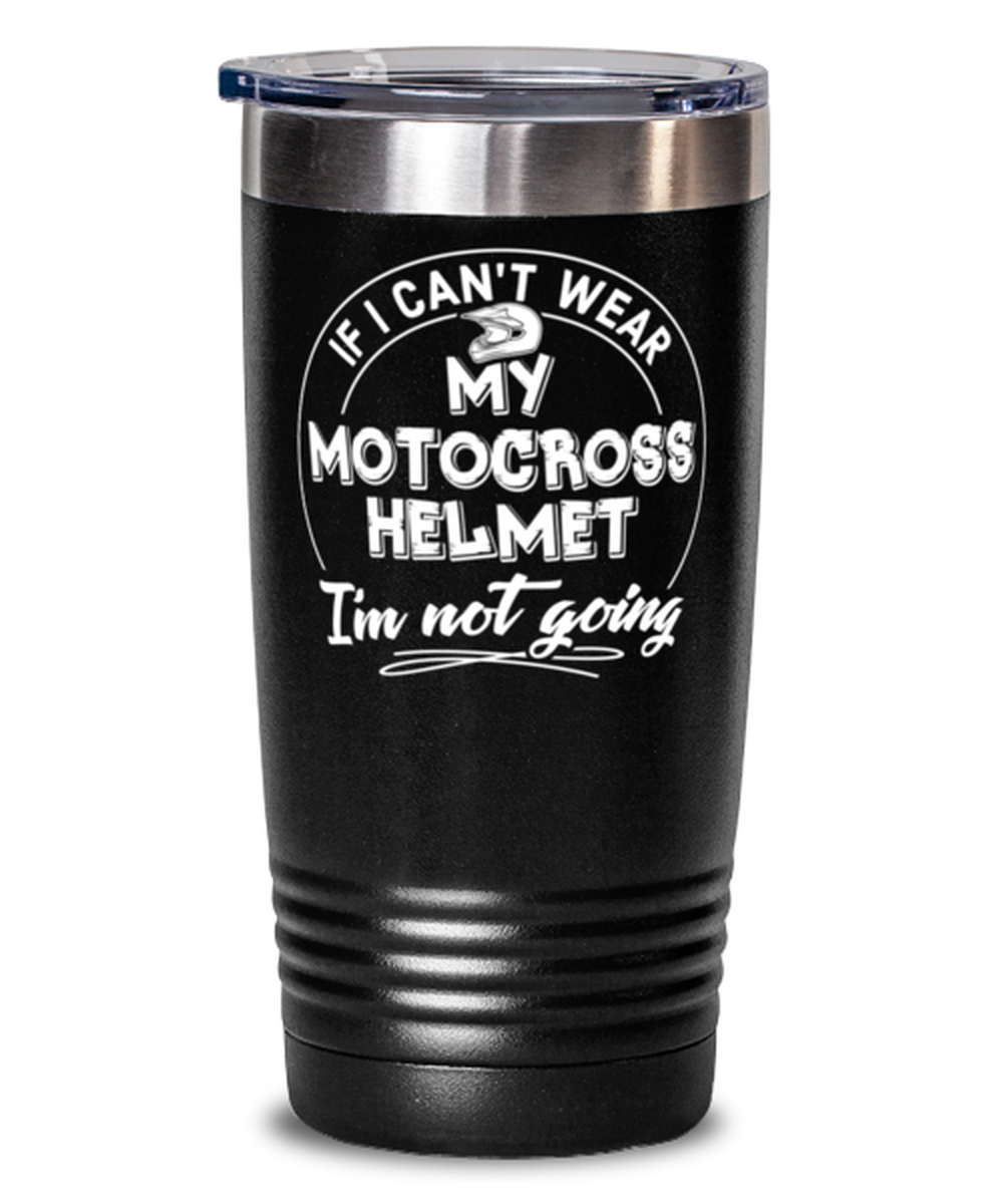 Funny Gift for Motocross Helmet Hat Lovers - Cute Motocross Helmet Tumbler Mug 20oz Black Stainless 