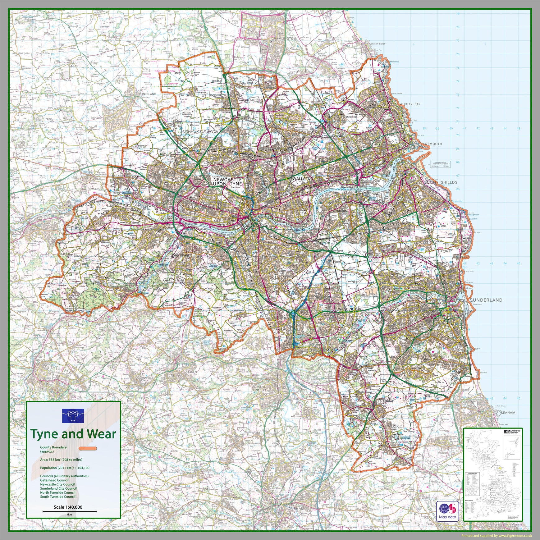 newcastle map