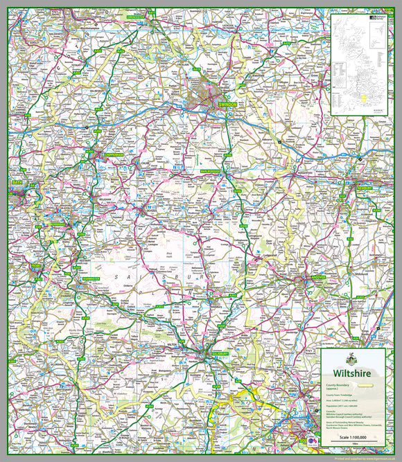 Wiltshire County Map – Tiger Moon