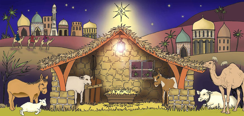 Modern Nativity Backdrop – Tiger Moon