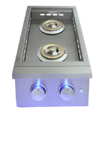 RCS Premier 26" Freestanding Grill RJC26A CK Premiere Series 2-Burner Double Side Burner with LED Lights - RJCSSBL