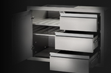 Napoleon Built-In Components 42" X 24" Stainless Steel Large Single Door & Triple Drawer BI-4224-1D3DR Storage Drawers