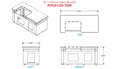 AOG  American Outdoor Grill T Series 30" Island Bundle IP30T0-CGT-75SM | Flame Authority - Trusted Dealer