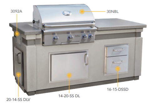 AOG  American Outdoor Grill T Series 30" Island Bundle IP30T0-CGT-75SM | Flame Authority - Trusted Dealer