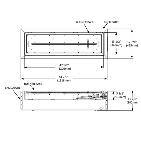 Napoleon 52" Linear Patioflame Outdoor Gas Fire Pit GPFL48MHP Specifications