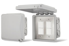 In Wall Duplex/Stack Switches with Weather Proof Cover for Exposed Exterior Areas