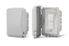In Wall Duplex/Stack Switches with Weather Proof Cover for Exposed Exterior Areas