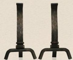 Decorative Forged Andirons, Black (set of 2)