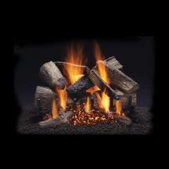 Heatmaster Vented Stadium 24-inch Burner SBSREM24 24" Black Mountain Maple Vented Logs BMM24 Flame Authority