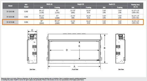 SimpliFire Scion 78" Electric Fireplace SF-SC78-BK | Flame Authority - Trusted Dealer