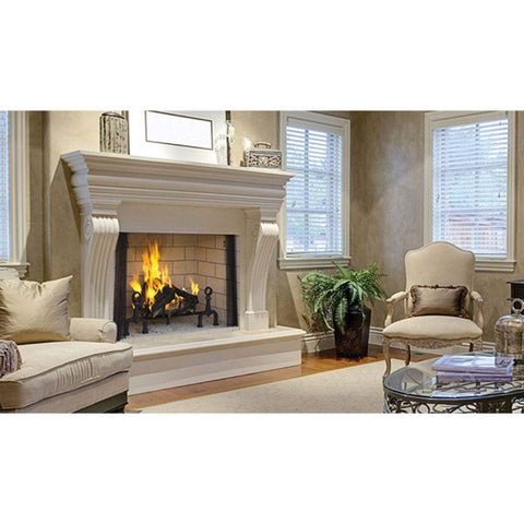 Superior 43 Wood-Burning Fireplace, Grey Herringbone Refractory Panels