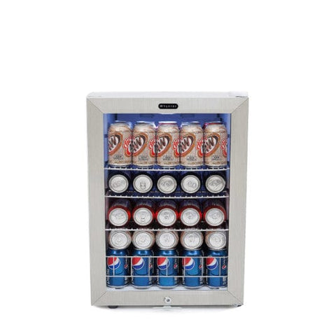 Whynter 62-Can Beverage Refrigerator With Lock Silver BR-062WS