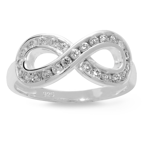Sterling Silver Cubic Zirconia Infinity Ring – Purdeys Jewellers