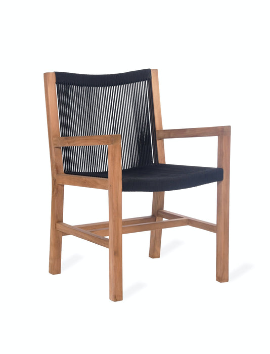 Garden Trading Mylor Arm Chairs - Teak and Poly Rope (Pair)
