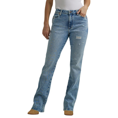 Wrangler Women's AB Wash Retro Mae Wide Leg Trouser Jeans