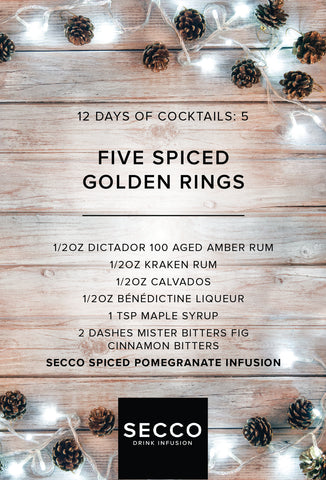 Five Spiced Golden Rings drink recipe. The best Christmas cocktail recipes.